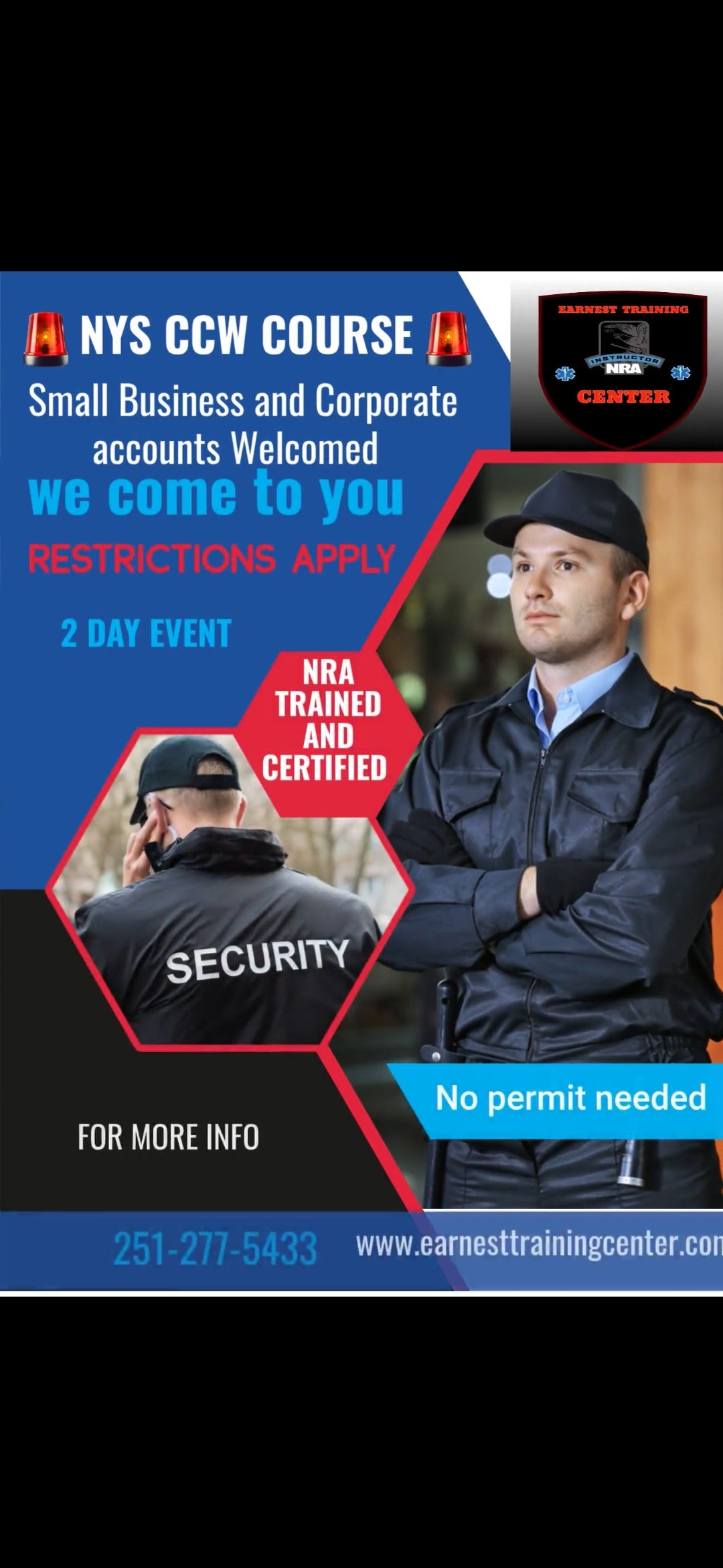 Small Business and Corporate Training NYC CCW ( Call for Scheduling and Pricing )